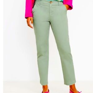 Loft Monroe chino pants, olive green